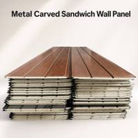 Panneau mural sandwich en métal sculpté, revêtement extérieur personnalisé à motif pierre, panneaux isolants en PU pour usage résidentiel et commercial