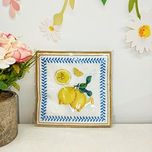 ชุดอุปกรณ์ตกแต่งปาร์ตี้ธีมสีเหลือง DAMAI ของตกแต่งปาร์ตี้ผลไม้ฤดูใบไม้ผลิ ลายเลมอนและดอกโบตั๋น สำหรับชุดจานกระดาษและผ้าเช็ดปากแบบใช้แล้วทิ้ง - Product Image 4