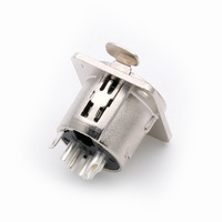 Connecteur de borne femelle XLR 5 broches en cuivre, prise à enfoncer, convertisseur audio pour amplificateur, prise jack, câble d'amplificateur PA, produit USB