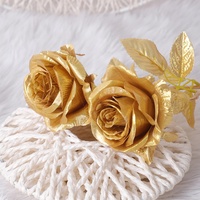 Simulierte Seiden-Gold-Silber-Rosen für Partydekorationen, Blumenarrangements & Szenenverschönerungen