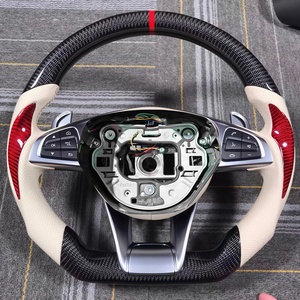 พวงมาลัยคาร์บอนไฟเบอร์สำหรับ Mercedes <span class=keywords><strong>Benz</strong></span> W205 W206 W213 W214 W464 X253 C43 C63 E53 E63 G63 AMG แบบเสียบใช้งานได้ทันที - Product Image 6