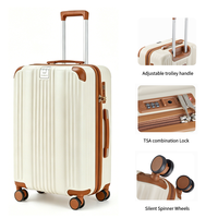 Ensemble de 5 valises rigides en PC durables, 20/24/28 pouces, grande capacité, extensibles, avec serrure TSA, roues silencieuses, poignée télescopique en alliage