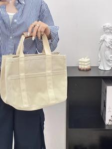 Canvas Shopping <b>Tote</b> <b>Bag</b> Multifunctional Thick Canvas Sling <b>Tote</b> <b>With</b> <b>Pocket</b> and Zipper Fashion <b>Bag</b> - Product Image 4