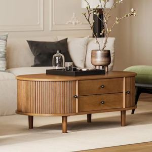 Mesa de Centro de Madera Maciza Premium con Puerta de Cadena, Mueble de Almacenamiento Espacioso Personalizable para Sala de Estar - Product Image 4