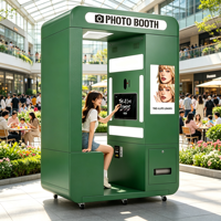 Montage facile, installation en 30 minutes avec armoire pour imprimante, caméra, machine photomaton portable, photomaton personnalisable en couleur