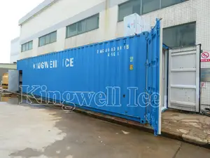 Máquina de fabricación de bloques de hielo, contenedor móvil, planta de fabricación de hielo a pequeña escala