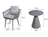 ZUOAN nouveau design étanche extérieur corde salle à manger chaise restaurant café chaises et tables de café