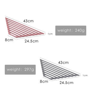 Triángulo recubierto de silicona Marco de acero inoxidable Estante de secado de platos Tipo de pie Organizador de fregadero de cocina para platos y tazones - Product Image 3