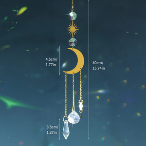 Colgante Atrapasoles - <span class=keywords><strong>Bola</strong></span> <span class=keywords><strong>de</strong></span> Cristal <span class=keywords><strong>de</strong></span> Colores - Luna - Estrellas - Luz Solar - Atrapasueños - Colgante <span class=keywords><strong>de</strong></span> Luz y <span class=keywords><strong>Sombra</strong></span> - Campanilla <span class=keywords><strong>de</strong></span> Viento - Product Image 4