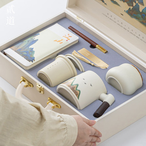 Juego de Tazas de Cerámica con Separador de Agua y Té, Diseño Paisajístico, Regalo Corporativo para Eventos Empresariales, Oficina Cultural Creativa del Museo del Palacio - Product Image 2