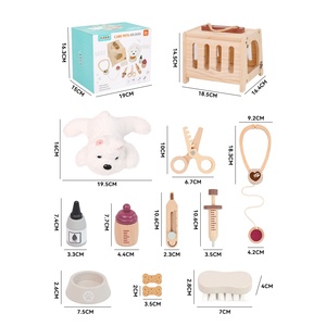 Kit de Veterinario de Juguete de Madera, Juego de Imitación de Clínica Veterinaria, Perro de Peluche y Set Médico con Transportadora, Montessori CE CPC - Product Image 4