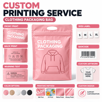 Sacs d'emballage pour vêtements en Mylar à fond plat personnalisés, avec fermeture éclair, anti-poussière et anti-humidité, pour les boutiques de vêtements et les grossistes