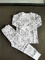 Pyjamas pour enfants à personnaliser avec des figurines, pyjamas DIY pour enfants, ensembles de vêtements adorables pour filles, pyjamas imprimés à colorier soi-même