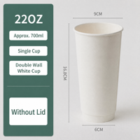 Gobelets à café jetables en papier kraft épais à double paroi isolés anti-brûlure avec couvercles, 500/boîte, pour boissons chaudes, en stock, vente en gros