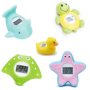아기 욕조 온도계 디지털 플로팅 오리 수영장 장난감