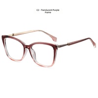 Lunettes de vue Finewell 72508 2025 unisexe rétro en TR90 et métal brillant, monture intégrale, anti-lumière bleue, protection UV, style œil de chat, décontractées