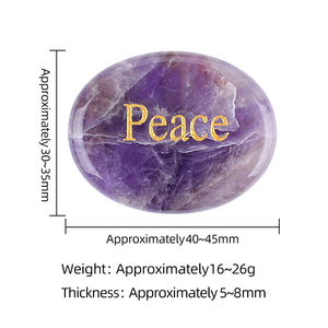 Piedra de Palma de Cristal Curativo de 40mm para Alivio del Estrés, Grabada para Inspirar Inspiraciones <span class=keywords><strong>Espirituales</strong></span>, Venta al por Mayor 2026 - Product Image 3