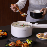 Casserole électrique tout-en-un 1,5 L, poêle multifonction, marmite de cuisson portable, pot électrique, hot pot électrique pour la maison, le dortoir, le bureau.