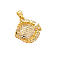 Pendentifs écologiques personnalisés mignons en forme de poisson tropical, style euro-américain, avec détails en zircon 5A de qualité supérieure