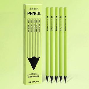Black Wood Pencil with Green Barrel Promotional Children's Pencils Wholesale <b>Boxed</b> Premium Pencils with Custom logo for Schools - Product Image 4