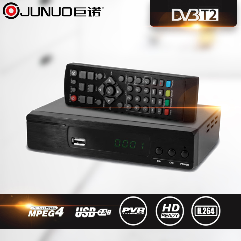 2017 JUNUO Décodeur Numérique Dvb-t2 Convertisseur de Télévision pour L'europe Afrique Du Sud