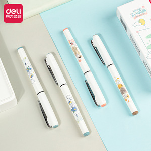Deli S1619 Gel Pen 0.5mm Black Full Syringe Tube Direct Liquid Rollerball For Students - Product Image 2