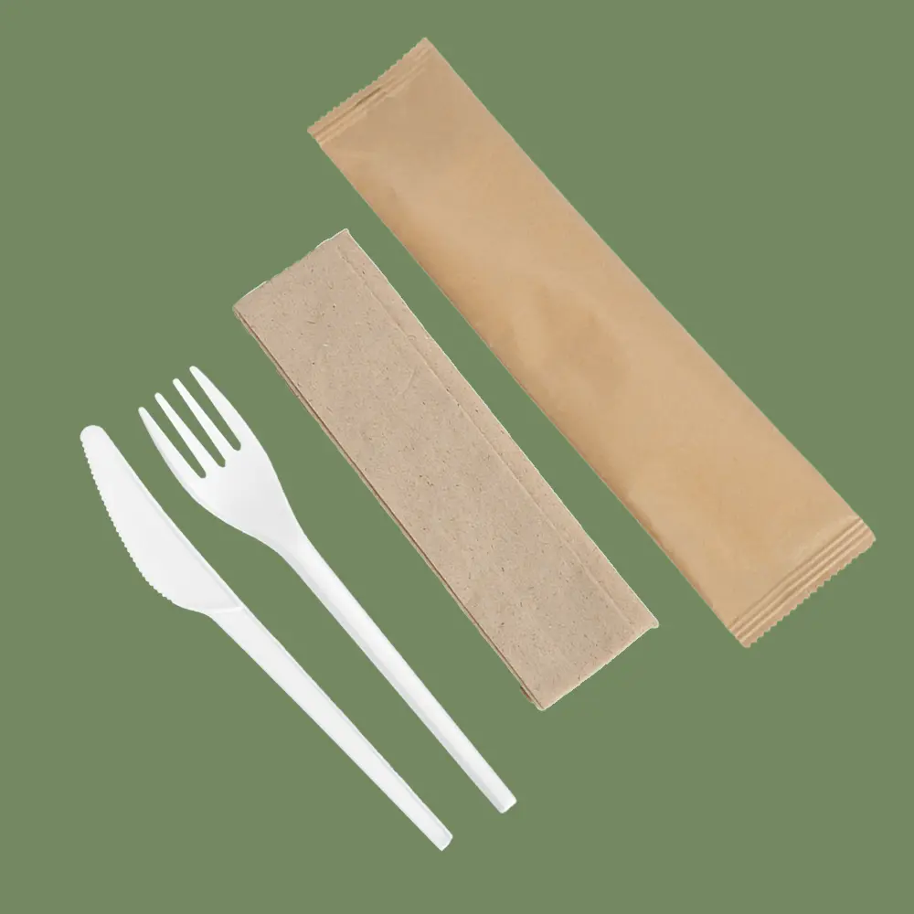Natural Color Ready to Ship CPLA Knife Spoon Biodegradable Eating Utensils Compostable Cutlery