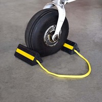 Cale de roue en caoutchouc haute résistance, bloc d'avion robuste avec bande jaune de signalisation pour port, aéroport, grand camion