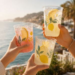 Gobelets carrés en verre givré blancs personnalisés avec logo, 300 ml (9 oz), pour mariage, bureau, design unique, vin, événements, restauration, stades - Product Image 1