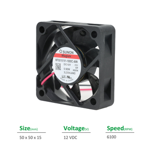 Ventilador Axial SUNON MF50151V1-1000C-A99 Eléctrico OEM de Plástico 50x50x15mm 12VDC 72mA 0.92W 6100RPM 17.0CFM con Rodamiento de Vapor para Gabinete - Product Image 2