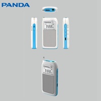 Radio AM/FM Portabel PANDA dengan Layar LCD, Pengisian Daya USB, Mendukung SD/MP3/WMA, Warna Putih, 46x18x88mm, Model 6203