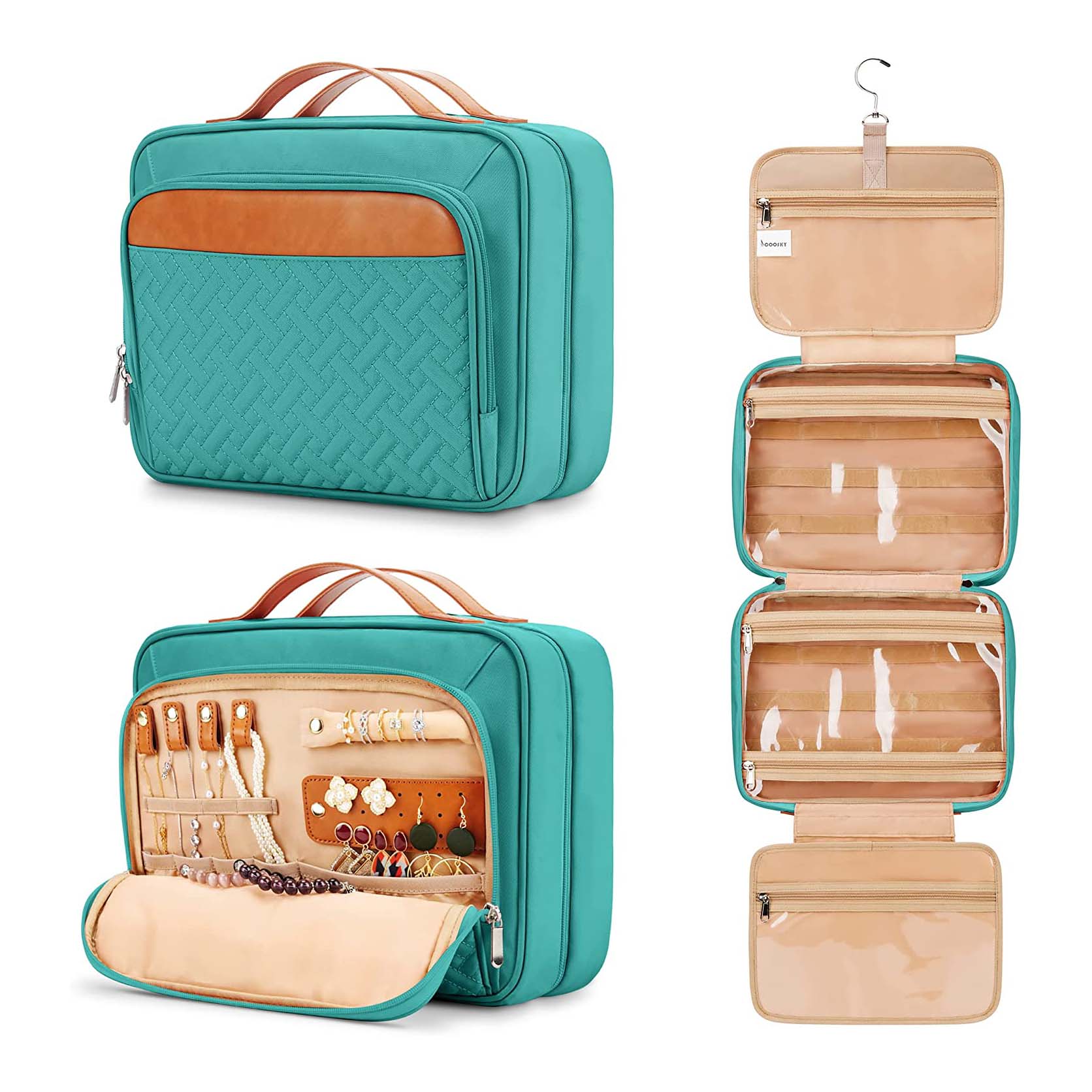 Индивидуальный подвесной дорожный органайзер для туалетных принадлежностей, большая косметичка для макияжа с отделением для органайзера для ювелирных изделий