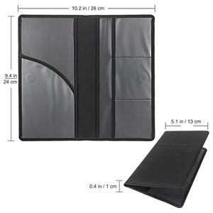 Porte-cartes et passeport multifonctionnel en cuir PU grande capacité avec logo personnalisé pour billets d'avion et documents d'identité - Product Image 2