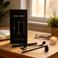 Coffret Cadeau Bougies Premium : Kit d'Accessoires d'Entretien pour Bougies avec Coupe-Mèche, Éteignoir et Outil de Nettoyage, Outils de Luxe en Acier Inoxydable – Vente en Gros