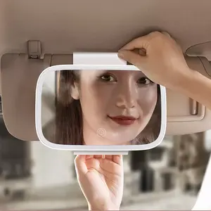 USB 공용영역 빛 차 허영 LED 거울 차 메이크업 거울을 가진 재충전용 차 챙 거울
