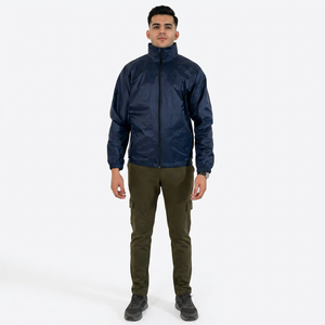 Chaqueta Cortavientos con Capucha para Hombre, Hecha a Medida, Estilo Vintage Otoñal, Tela de Lona, Resistente al Viento, Impresión Digital, Corte Regular - Product Image 1