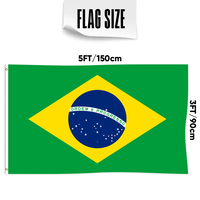 Drapeau du Brésil imprimé sur mesure, simple face, 3x5 pieds, personnalisable pour tous les drapeaux nationaux et les drapeaux de présentation.