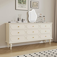 Commode haute moderne européenne de style français, en bois blanc, avec 9 tiroirs profonds pour vêtements, idéale pour chambre, hôpital ou salon