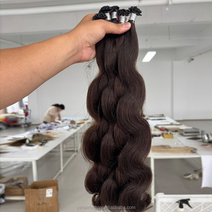 Vente en gros usine, promotion exceptionnelle : Extensions de cheveux russes 100% naturels, pointe plate Nano, cheveux vierges Remy pré-collés - Product Image 5