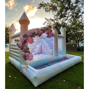 Castillo Inflable con Tobogán para Bodas, Castillo Hinchable Blanco de PVC, Equipo de Juego Suave para Niños, Alquiler para Fiestas - Product Image 6
