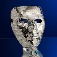 Disco Ball Glitter PVC Masque pour Femmes Miroir Verre Mascarade Cosplay Prop pour Festivals Vacances DJ Scène ou Bar Parties