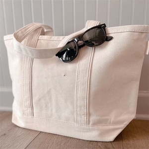 Borse tote in tela riutilizzabili per la spesa, borsa tote extra large in tela di cotone con cerniera - Product Image 1