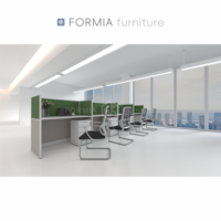 Ensemble de mobilier de bureau moderne modulaire : Poste de travail avec cloison pour 2 personnes