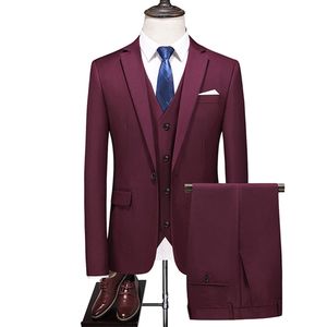 Männliche Bräutigam Hochzeit Blazer Männer Jacke Mantel, Blazer Masculino Jacke Mantel Hose Weste Formale Smoking Prom Anzug Männer 3 Stück Set - Product Image 4