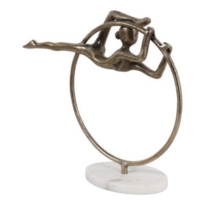 Elegante scultura di ginnasta su base in marmo per decorare la casa, come complemento d'arredo per soggiorno, bagno o come complemento per il tavolino da caffè. - Product Image 2