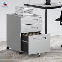 Gabinete Lateral de Acero Minimalista Moderno, Organizador de Archivos Metálico de 3 Cajones con Cerradura con Llave para Oficina, Cocina y Uso en Exteriores