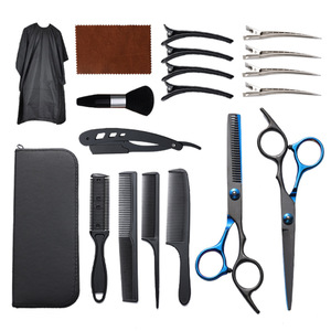 Hairdressing Scissors Set Stainless Steel With Combs Clips Cape For Home Use - Product Image 4