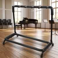 Support de Guitare en Métal Robuste à 5 Emplacements, Prix Direct Usine, pour Studio d'Enregistrement, Organisateur de Sol pour Instruments de Musique de Groupe
