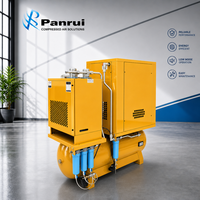 Compresseur d'air rotatif à vis PANRUI compact sur roues pour équipement d'alimentation en air stable pour la découpe laser de l'acier inoxydable