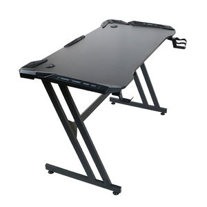 <span class=keywords><strong>Bureau</strong></span> de jeu RGB en vente chaude <span class=keywords><strong>avec</strong></span> bande lumineuse LED, table d'ordinateur pour configuration de joueur, poste de travail de jeu, <span class=keywords><strong>bureau</strong></span> en forme de Z noir - Product Image 6